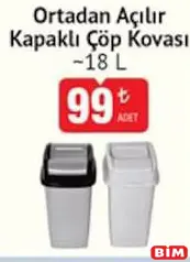 ORTADAN AÇILIR KAPAKLI ÇÖP KOVASI 18 L fiyat ve kampanya bilgisi